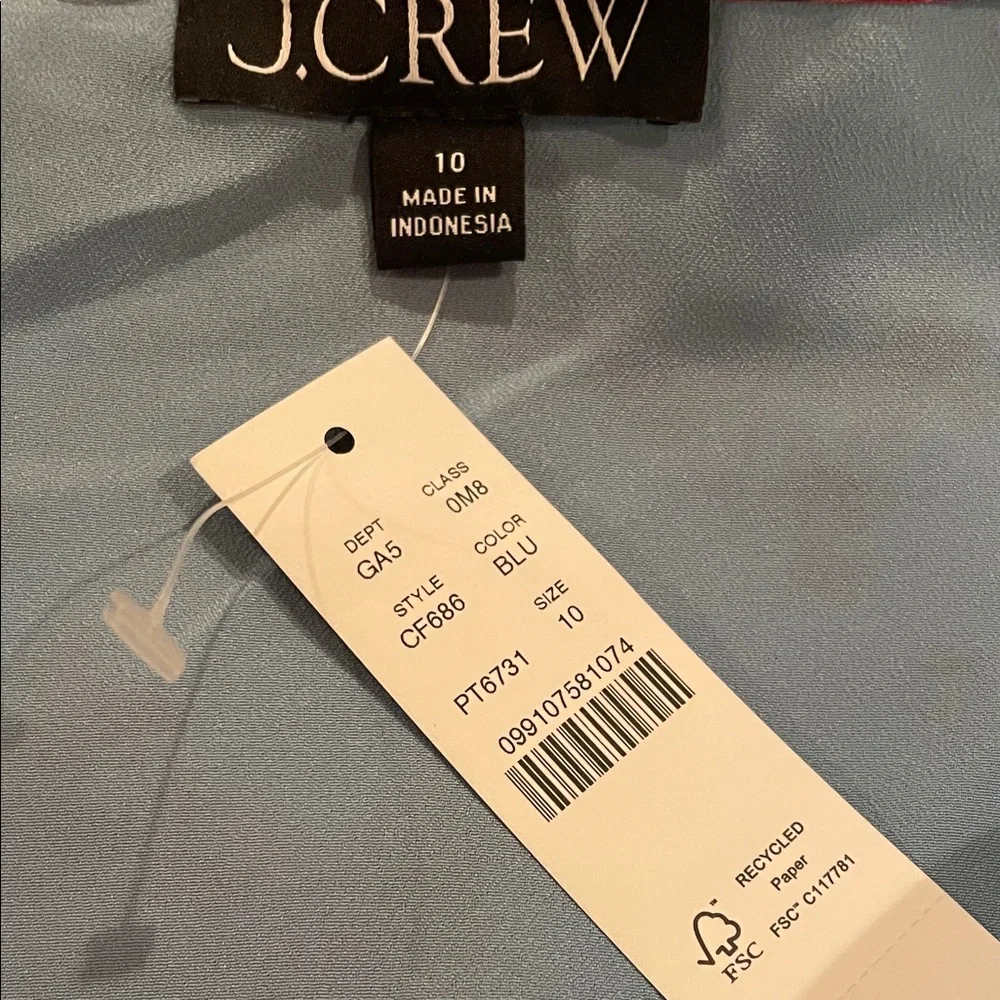 J. Crew Floral Pencil Skirt in Light Blue with Red and silver studs at hem. - Picture 5 of 5